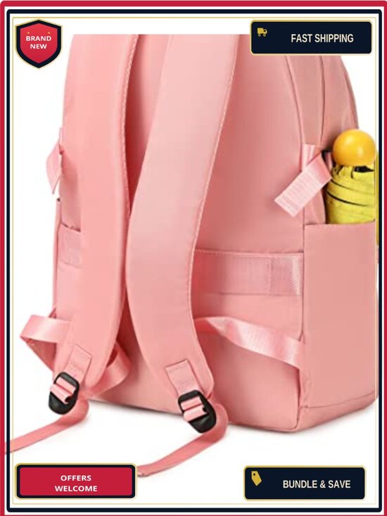 Waterproof Laptop Backpack Set with Lunch Bag & Pencil Case for Women main image 5